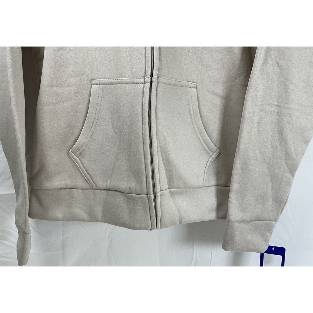 NWT Women's Champion Double Dry Sherpa Lined Zip Front Hoodie Light Tan Medium - Picture 3 of 6